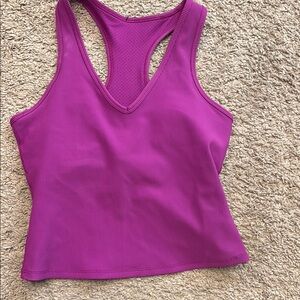Skechers magenta v neck ribbed Tank Top (S)